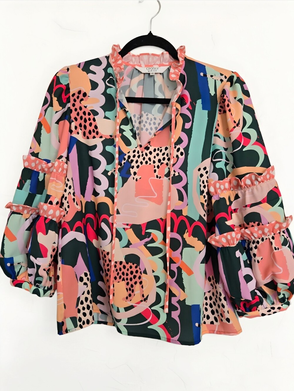 CROSBY by Mollie Burch Colorful Jungle Book Long Sleeve Top, XS